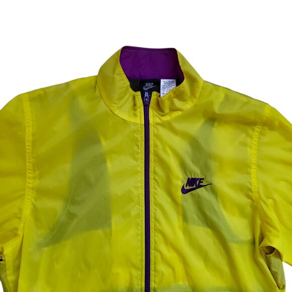 Vintage Nike ACG Windbreaker Jacket Mens Medium Neon Yellow Hiking 90s - Picture 4 of 13